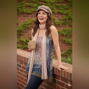 Vtg Y2K Fairy Tank Sz PM/PL Sheer Boho Ethereal Pixie Hippie Maximalist Flowy